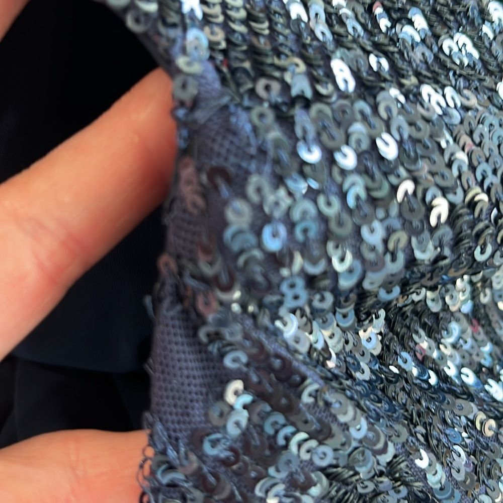 Saint Laurent Navy Blue Sequined Long Sleeve Mini Dress Size XS $ 1390.00 - Picture 11 of 11
